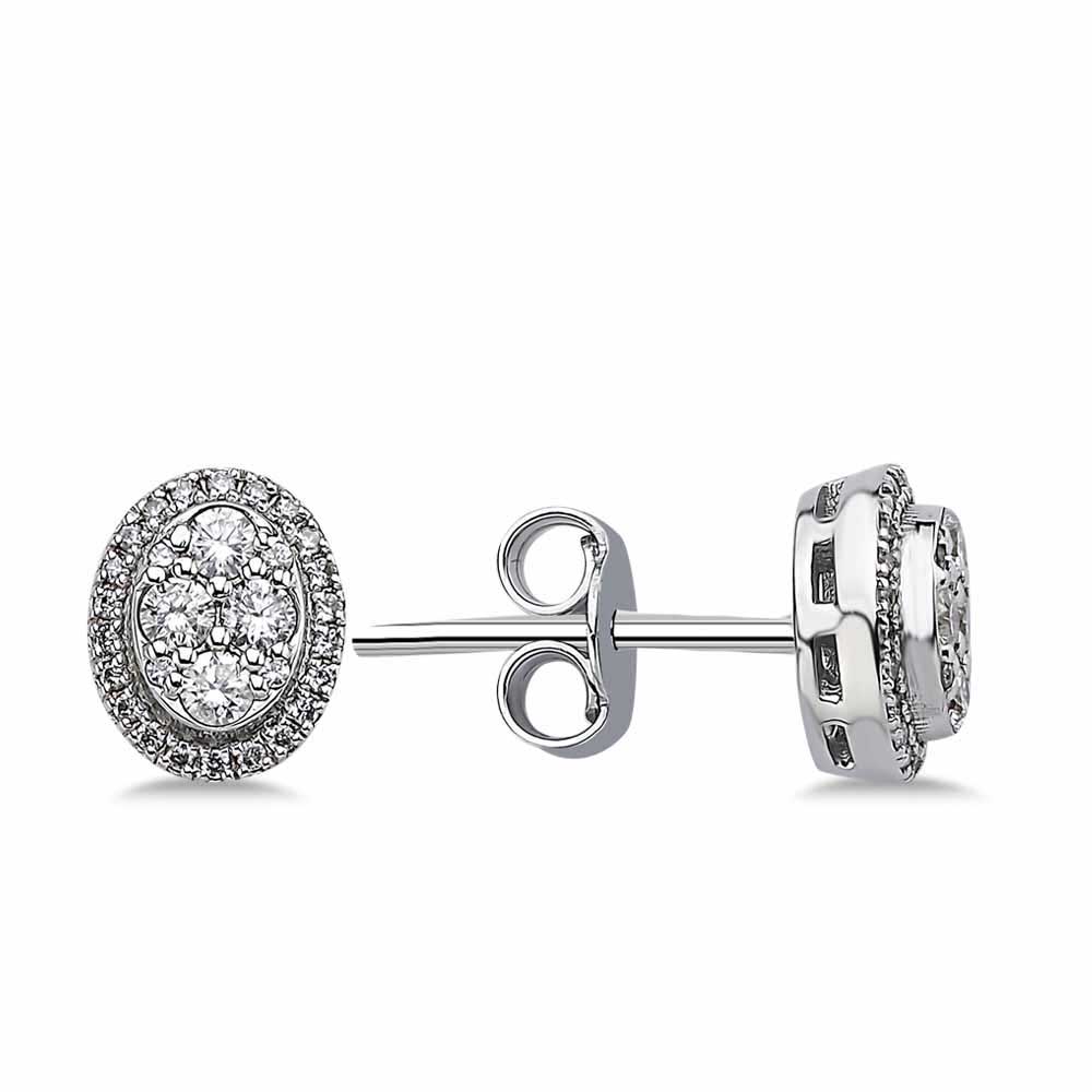 0,29 Karat Laboratuvar Pırlanta Oval Coronet Küpe - FP05671