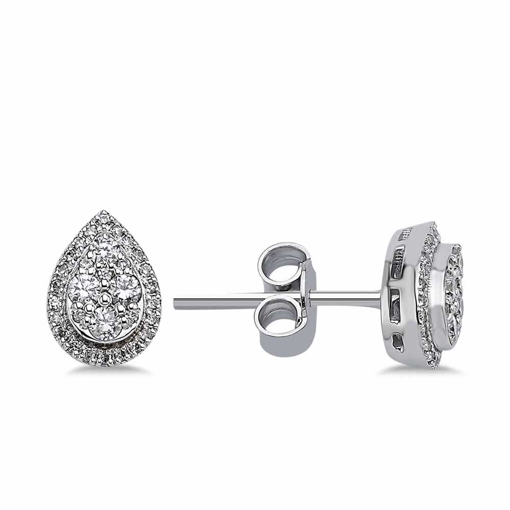 0,30 Karat Laboratuvar Pırlanta Damla Coronet Küpe - FP05777