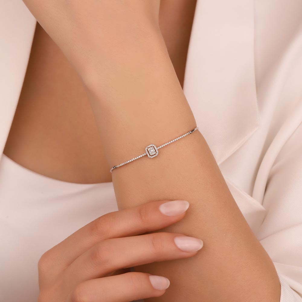 Baget Bileklikler 0,30 Karat Laboratuvar Pırlantalı Baget Taşlı Bileklik - FP03256