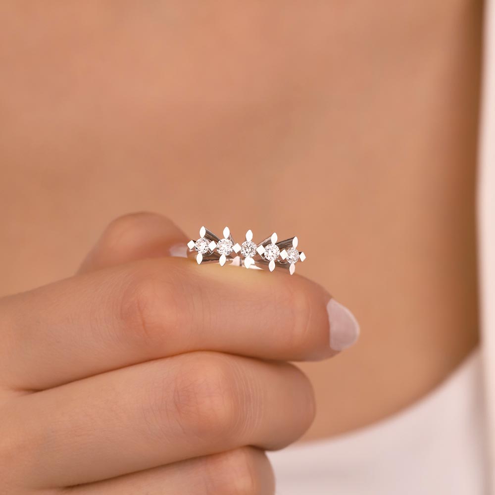 0,50 Karat Laboratuvar Pırlanta Taşlı Beştaş Yüzük - FP00112