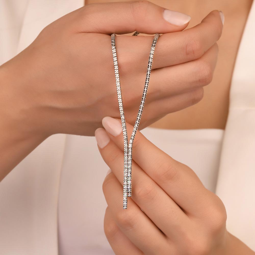 0,55 Karat Laboratuvar Pırlanta Taşlı Su Yolu Gerdanlık - FP02484