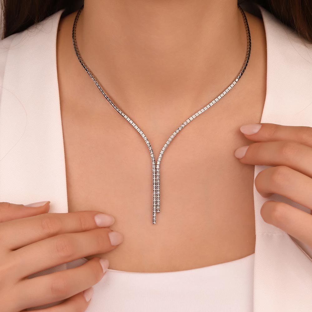 0,55 Karat Laboratuvar Pırlanta Taşlı Su Yolu Gerdanlık - FP02484