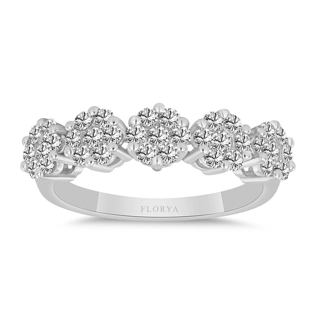 0.68 Karat Laboratuvar Pırlanta Coronet Beştaş Yüzük - FP08546