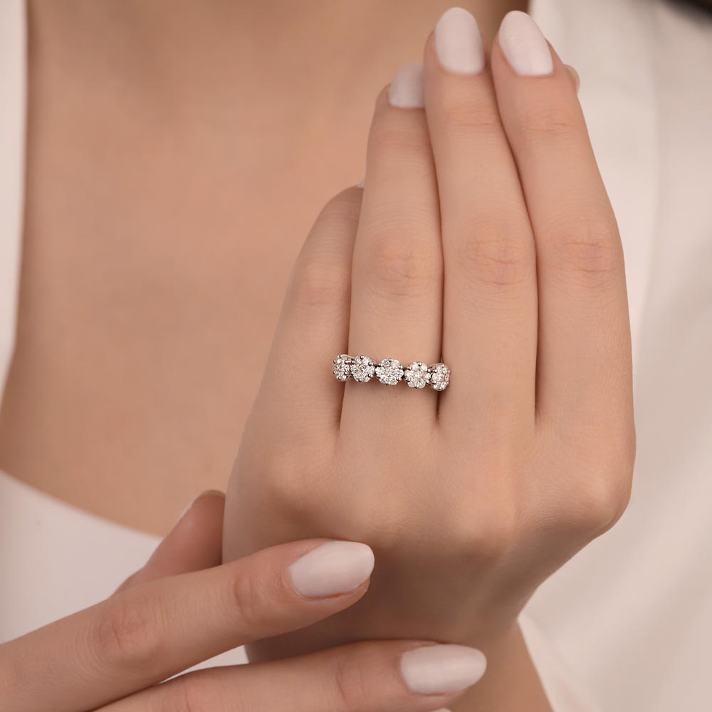 0.68 Karat Laboratuvar Pırlanta Coronet Beştaş Yüzük - FP08546