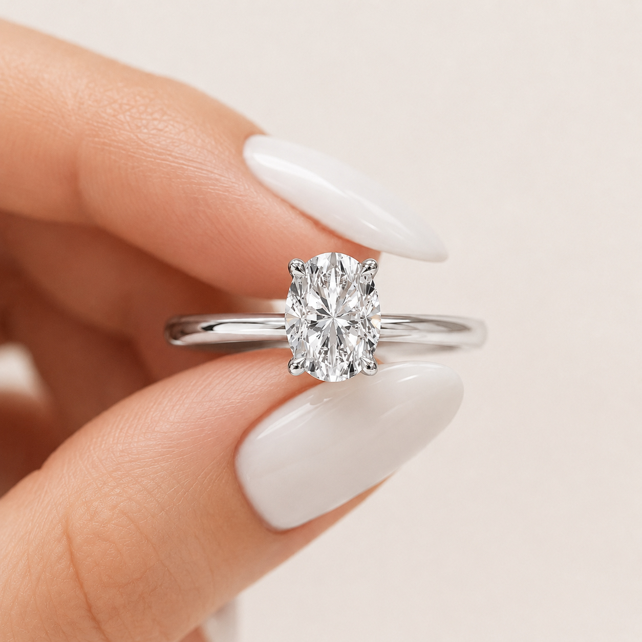 1,00 Karat IGI Sertifikalı Laboratuvar Pırlanta Oval Kesim Tektaş Yüzük - FP16366