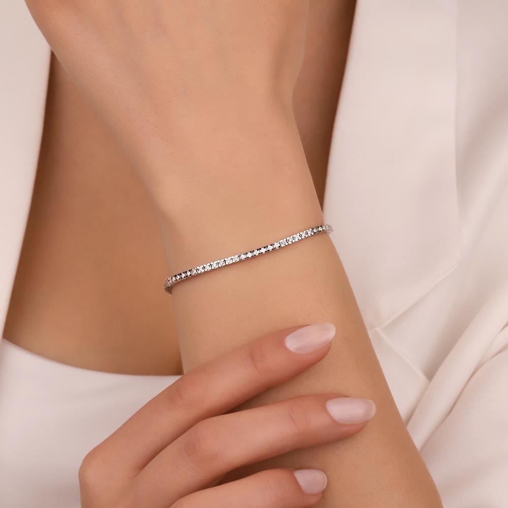 Su Yolu Bileklikler 1,00 Karat Laboratuvar Pırlanta Taşlı Su Yolu Bileklik - FP01319