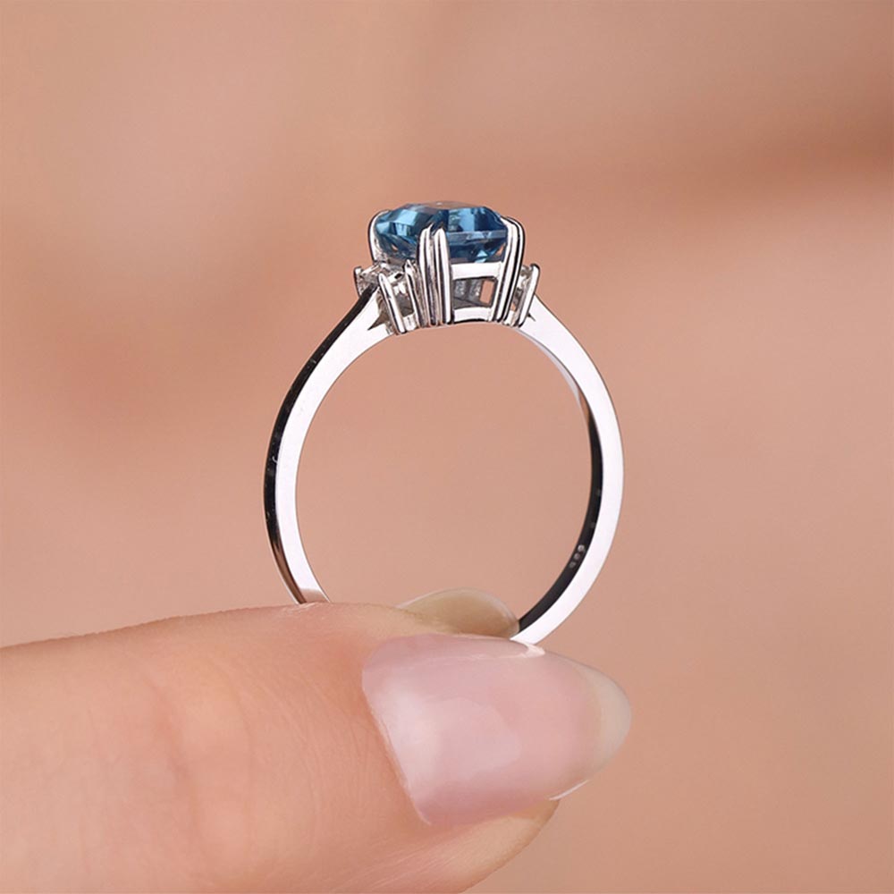 1,32 Karat Laboratuvar Pırlanta Bluetopaz Yüzük - FP01230