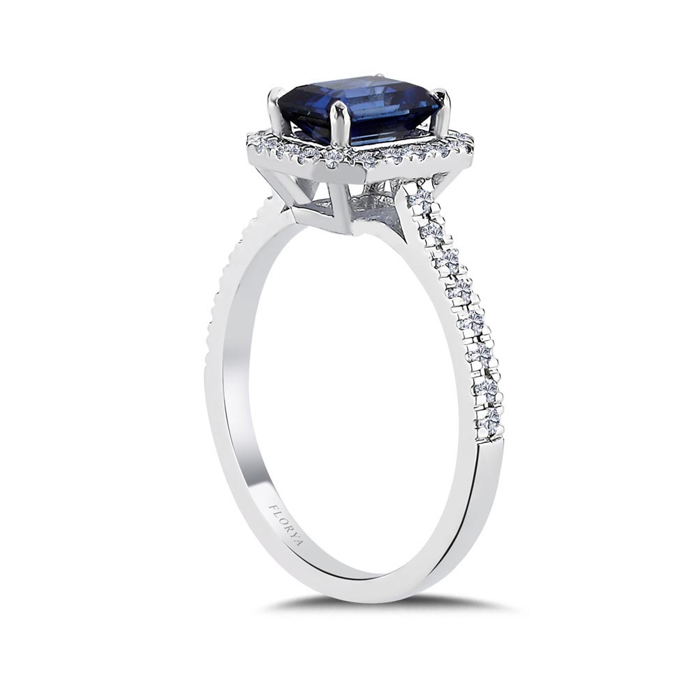 1,33 Karat Laboratuvar Pırlanta Royale Safir Yüzük - FP08702