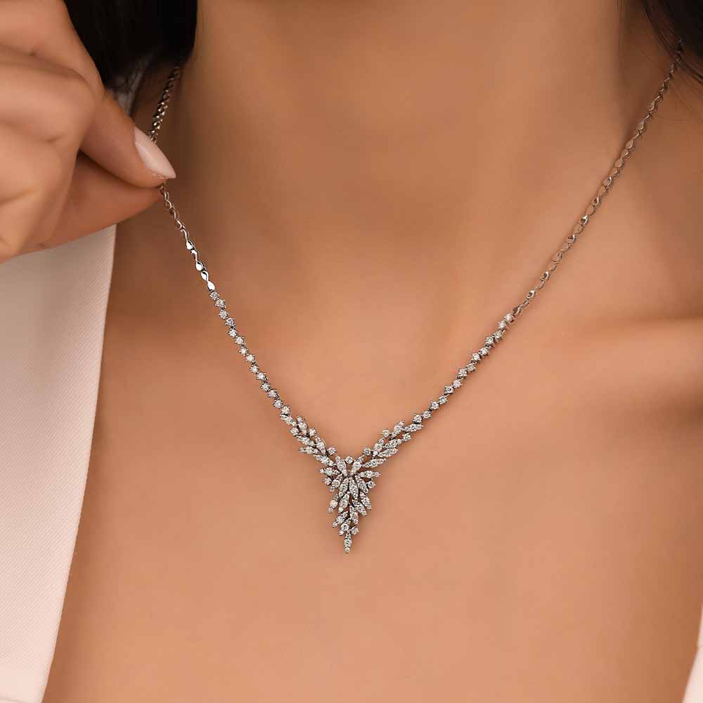 1,65 Karat Laboratuvar Pırlanta Taşlı Zincirli Gerdanlık - FP03861