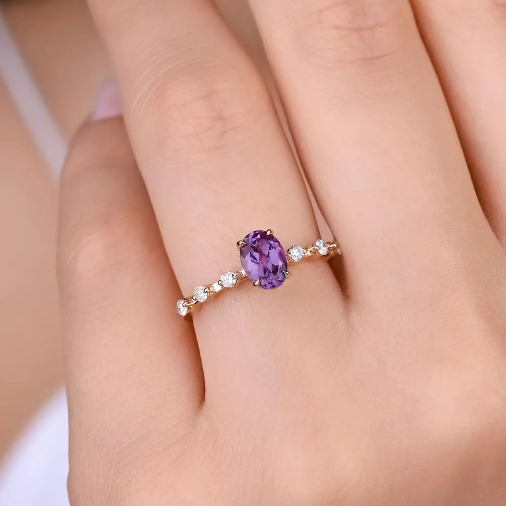 1,25 Karat Pırlanta Taşlı Alexandrite Yüzük