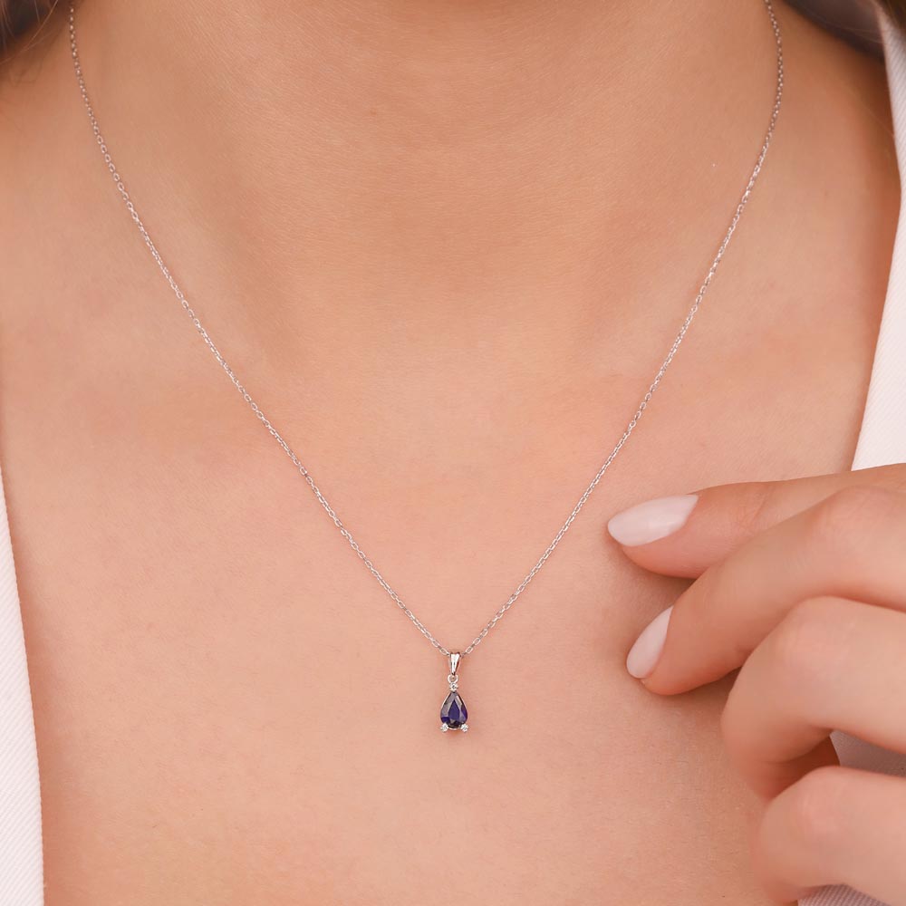 Safir Kolyeler 0,71 Karat Laboratuvar Pırlanta Ve Safir Royale Kolye