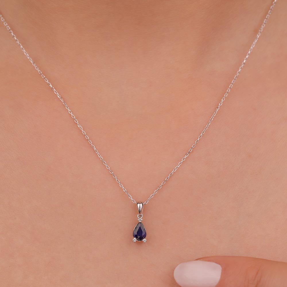 Safir Kolyeler 0,71 Karat Laboratuvar Pırlanta Ve Safir Royale Kolye