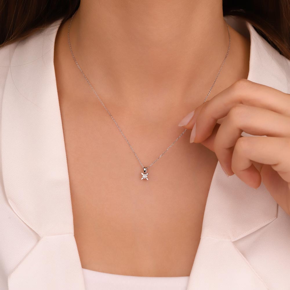 0,20 Karat Laboratuvar Pırlantalı Tektaş Kolye