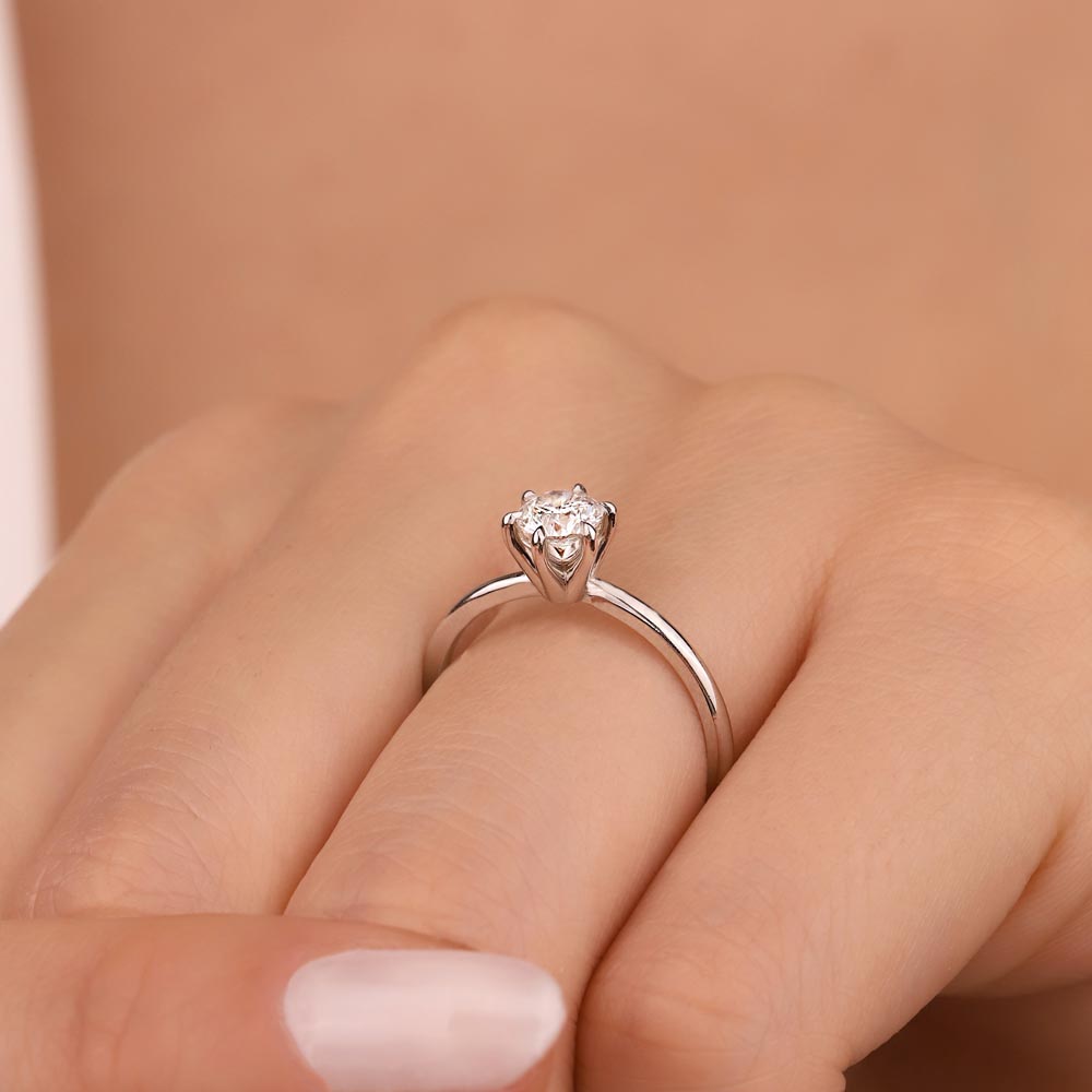 Tektaş Yüzükler 0.30 Karat Laboratuvar Pırlanta Tiffany Forever Tektaş Yüzük