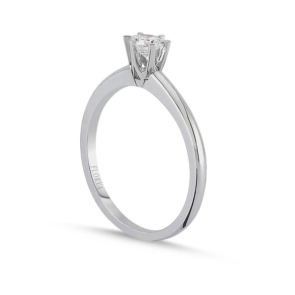 Tektaş Yüzükler 0,30 Karat Laboratuvar Pırlanta Tiffany Charm Tektaş Yüzük