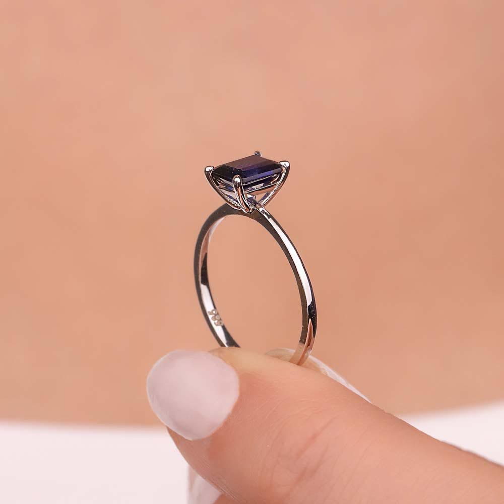 Safir Yüzükler 1,25 Karat Octagon Kesim Royale Safir Yüzük