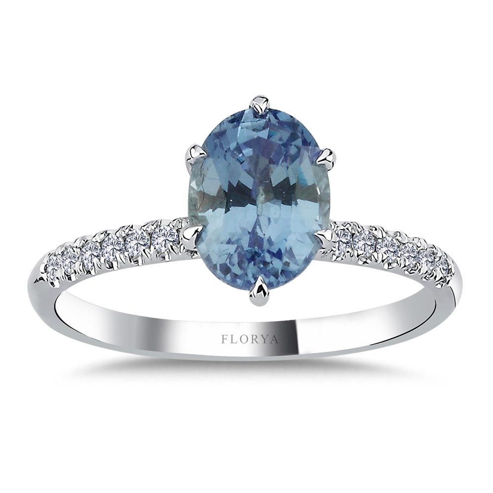 2,08 Karat Laboratuvar Pırlanta Özel Tasarım Royale Safir Yüzük